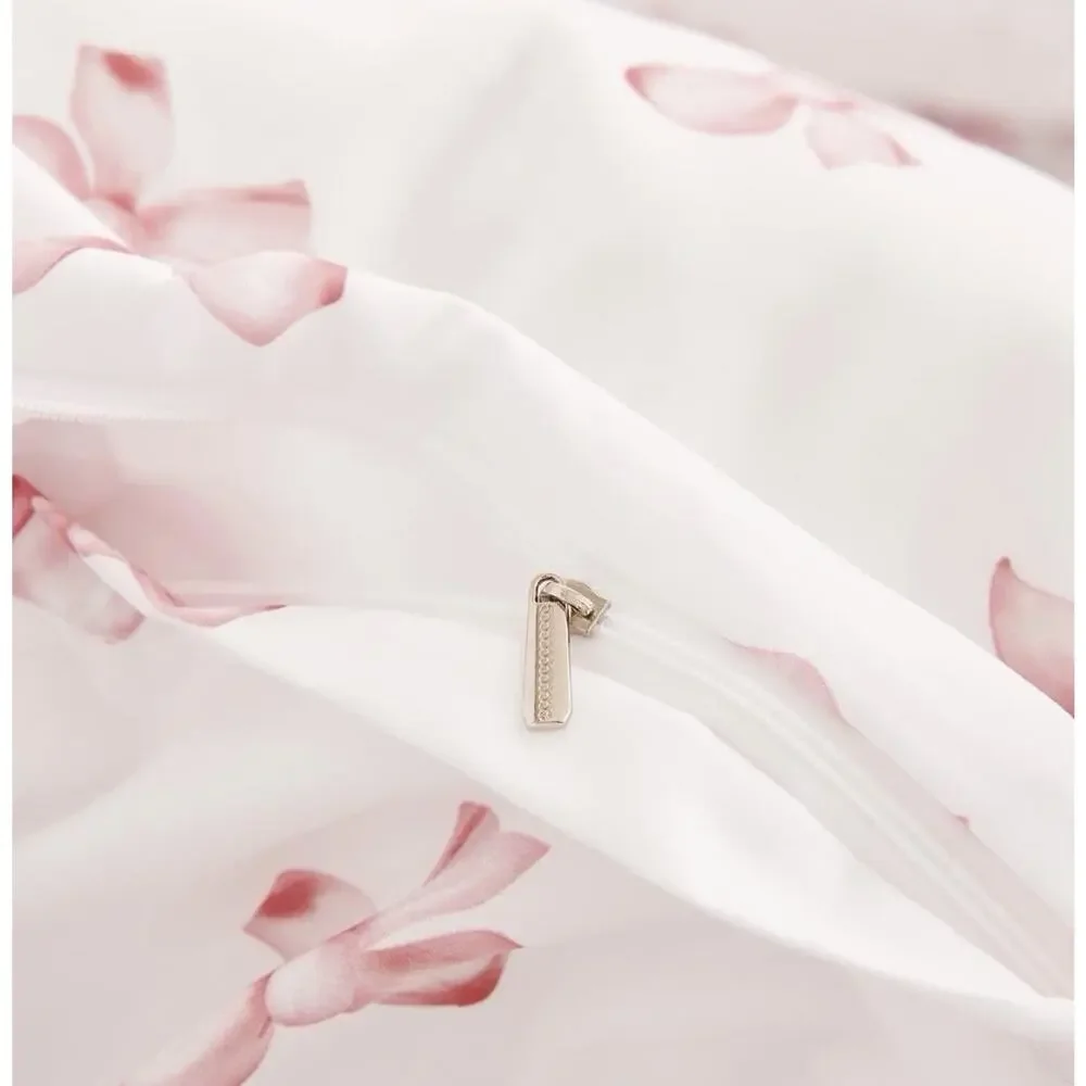 Twin 2 Pc Duvet Cover for Girls' Room Pink Bowknot New
